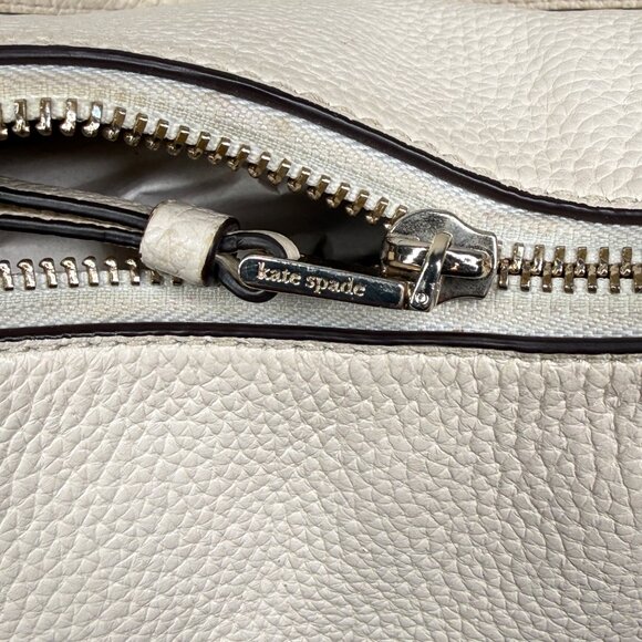Kate Spade Kat Shoulder Bag Off White Pebbled Leather Slouchy Hobo - Picture 9 of 14